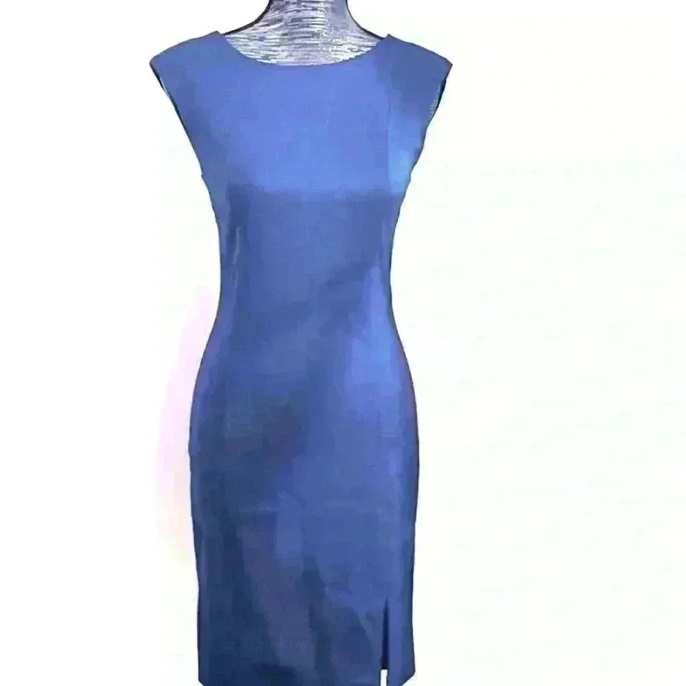 ICÔNE EXCLUSIVITY SIMONS BLUE CREPE DRESS From SIMONS.SIZE  SMALL
